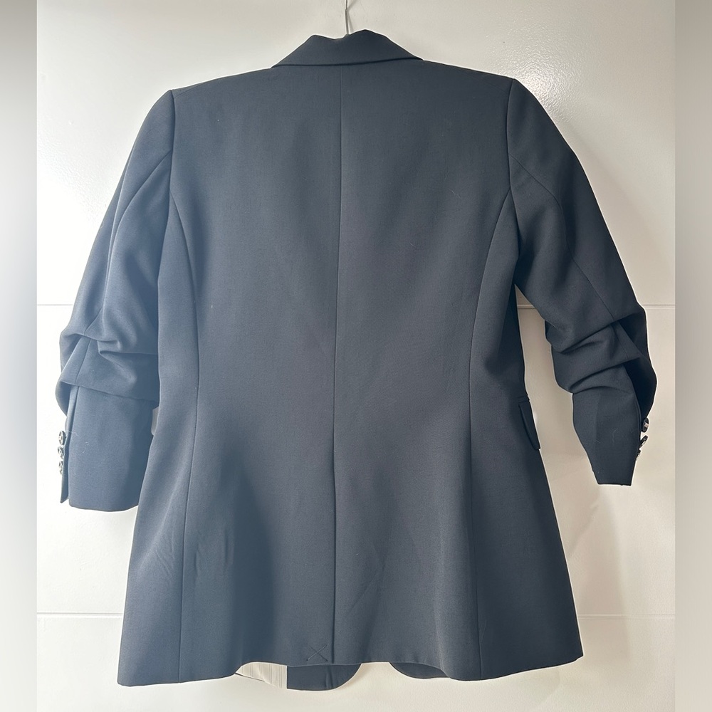 DKNY Black Tailored Blazer Womens Chic Minimalist Layering Jacket Model | Size 4 - Picture 10 of 11